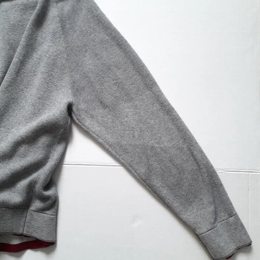 Overland Louis Wool-Blend Zip Up Sweater with Pockets Gray Size XL